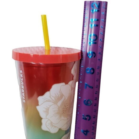 Starbucks White Desert Floral 24oz Double Wall Cold Venti Tumbler - Picture 2 of 12